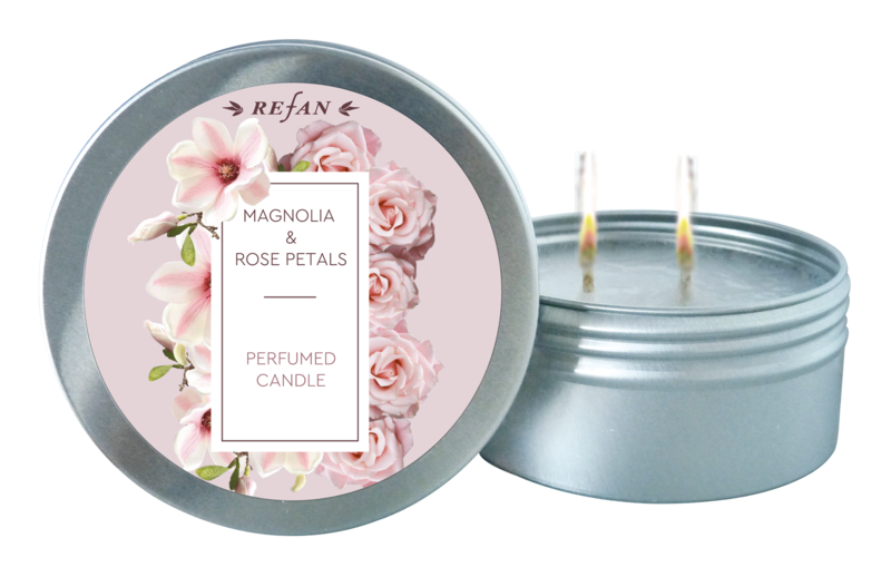 Magnolia&Rose petals perfumed candle