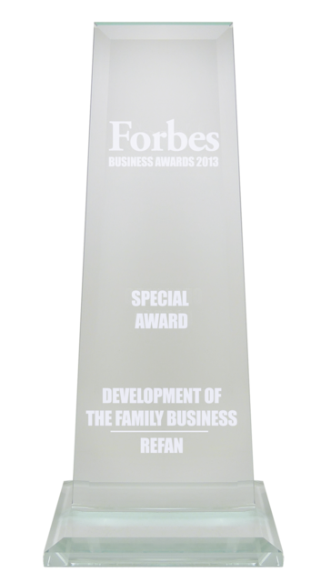 Refan: Forbes business awards 2013  "Development of the family business"