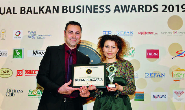REFAN с награда за "Цялостен принос в развитието на бизнеса"  от Balkan Business Awards 2019